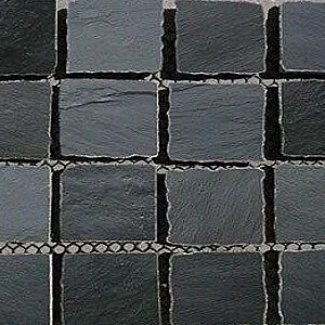 Black slate cobblestone stone pavers