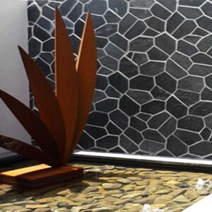 Ebony on mesh crazy paving tiles and pavers outdoor tiles outdoor pavers dark tiles black tiles
