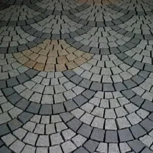 Granite fan shape cobblestones