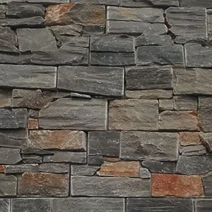 Ledgestone black stone pavers feature wall cladding fireplace melbourne stackstone