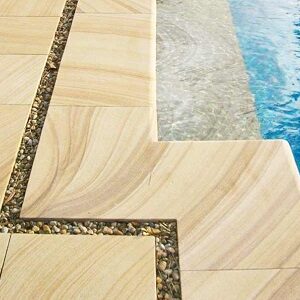 Sandstone pool coping tiles bullnose yellow pavers outdoor pool coping pavers