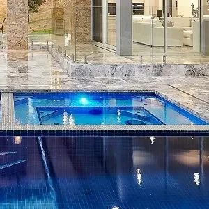 Silver travertine pool coping tumbled tiles silver tiles silver coping silver pavers