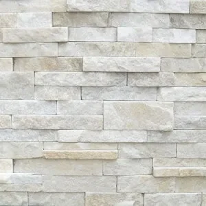 White stone stacked stones feature walls