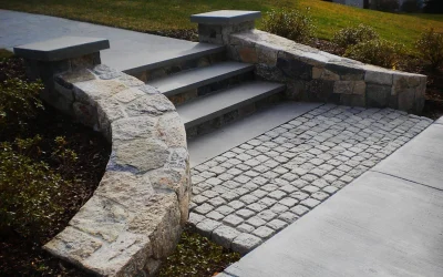 Bluestone step treads ans cobblestones