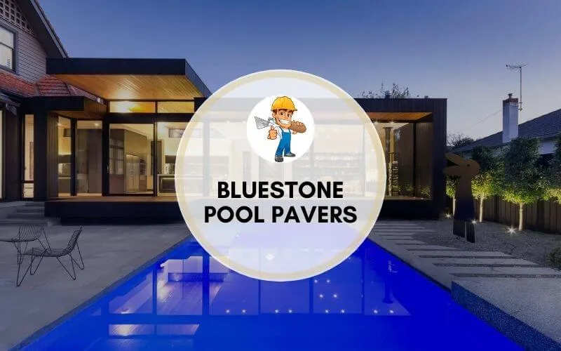 Bluestone pool pavers image with some text