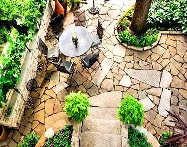 Sandstone crazy paving garden tiles and patio pavers